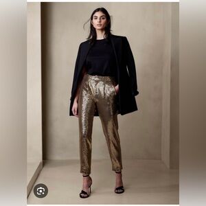Gold - Ulla Sequin Pant sz 10 (nwt)